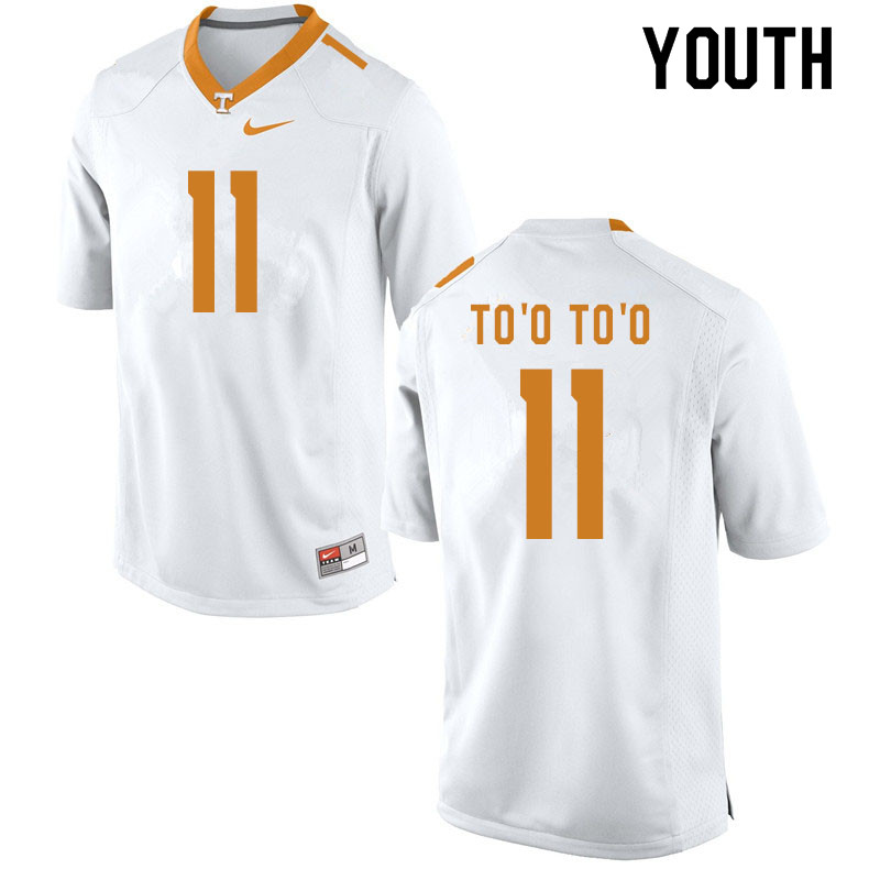 Youth #11 Henry To'o To'o Tennessee Volunteers College Football Jerseys Sale-White